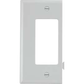 Eaton Cooper Wiring STE26 Series STE26W Mid-Size Wallplate, 1-Gang, Polycarbonate, White