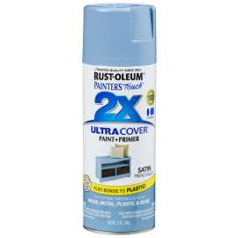 RUST-OLEUM PAINTER'S Touch 2X ULTRA COVER 314752 Spray Paint, Satin, French Blue, 12 oz, Aerosol Can