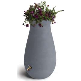 Algreen 81305 Rain Barrel, 65 gal Capacity, Plastic, Charcoal