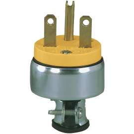 EATON 2866-6W Armored Plug, 2 -Pole, 15 A, 250 VAC, NEMA: NEMA 6-15, Yellow