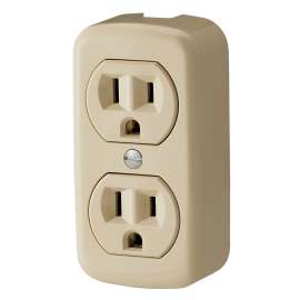EATON 78V-BOX Duplex Receptacle Wallplate, 2 -Pole, 15 A, 125 V, NEMA: 5-15R, Ivory