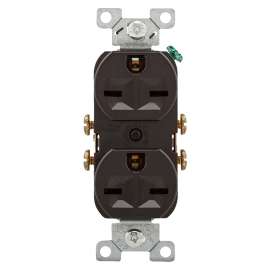EATON 826B-BOX Duplex Receptacle Wallplate, 2 -Pole, 15 A, 250 V, NEMA: 6-15R, Brown
