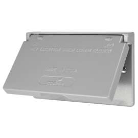 Eaton Wiring Devices 1966-SP Cover, 4-9/16 in L, 2-13/16 in W, Rectangular, Metal, Gray, Powder-Coated