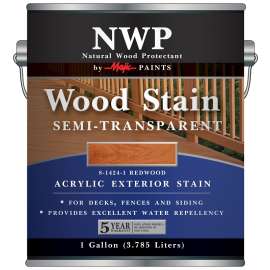 Majic Paints 8-1424-1 Wood Stain, Redwood, Liquid, 1 gal, Can