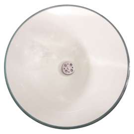 Luxo Marble WA0025 Vessel Bathroom Sink, 16-1/2 in OAW, 6 in OAH, Glass, Clear