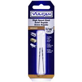 Vulcan Jobber Length Drill, 1/16 In Dia X 1-7/8 In L, Straight Shank, High Speed Steel