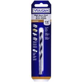 Vulcan Jobber Length Drill, 1/4 In Dia X 4 In L, Straight Shank, High Speed Steel