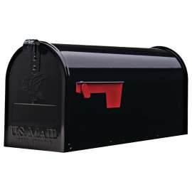 Gibraltar Black Metal Post-Mount Mailbox – Standard Outdoor Curbside Mailbox, Elite Series