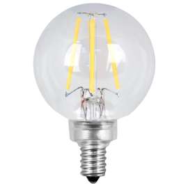 Feit Electric BPG1640/827/LED/2 LED Lamp, 4.5 W, Candelabra E12 Lamp Base, G16-1/2 Lamp, Soft White Light