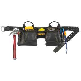 DeWALT DG5472 Carpenter's Apron, 29 to 46 in Waist, Leather, Black, 12-Pocket
