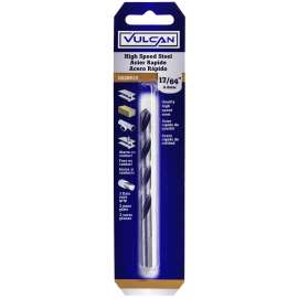 Vulcan Jobber Length Drill, 17/64 In Dia X 4-1/8 In L, Straight Shank, High Speed Steel