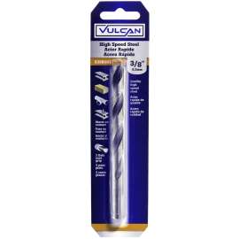 Vulcan Jobber Length Drill, 3/8 In Dia X 5 In L, Straight Shank, High Speed Steel