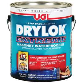 UGL DRYLOK EXTREME Series 28613 Masonry Waterproofer, White, Liquid, 1 gal Pail