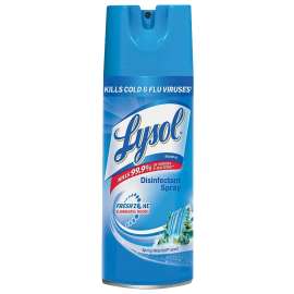 Lysol 75571-ERL Disinfectant Spray, 350 g Aerosol Can, Liquid, Spring Waterfall, Clear