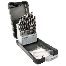 Vulcan Drill Bit Set, 1/16 - 1/2 In, 29 Pieces, High Speed Steel