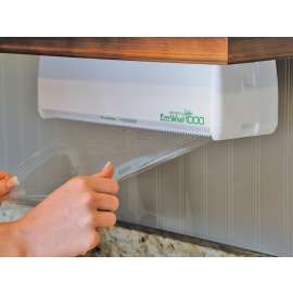 E-ZEE WRAP 1000 W/1000'WRAP Dispenser, 1000 ft Max Roll L, Plastic, White