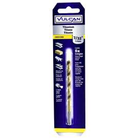Vulcan Drill Bit, 7/32 In Dia X 3-3/4 In L, Straight Shank, High Speed Steel, Titanium Nitride Coated