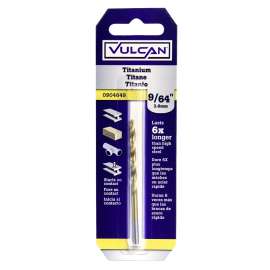 Vulcan Drill Bit, 9/64 In Dia, Straight Shank, Titanium Nitride Coated