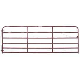 TARTER 2RG10 Bull Gate, 10 ft W Gate, 52 in H Gate, Steel Frame, Red