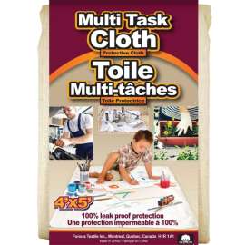 Fonora Textile StainPRO Professional 995 Multi Task Drop Cloth, 4 ft L, 5 ft W, Canvas/Polypropylene, Natural