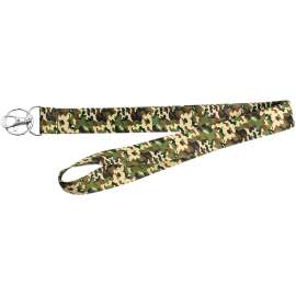 HY-KO 2GO Series LAN-102 Lanyard, 18 in L, 1 in W, Polyester, Camouflage, Clip End