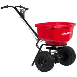 CHAPIN 8303C Contractor Turf Spreader, 100 lb Capacity, Steel Frame, Poly Hopper, Pneumatic Wheel