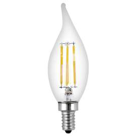 Feit Electric BPCFC60/927CA/FIL/2 LED Bulb, Decorative, Flame Tip Lamp, 60 W Equivalent, E12 Lamp Base, Dimmable, Clear