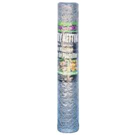 Jackson Wire 12 02 23 16 Poultry Netting, 50 ft L, 24 in W, 20 ga Gauge, Hexagonal Mesh, 2 in Mesh, Galvanized