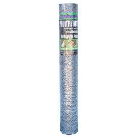 Jackson Wire 12 02 25 16 Poultry Netting, 50 ft L, 36 in W, 20 ga Gauge, Hexagonal Mesh, 2 in Mesh, Galvanized