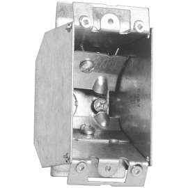 HUBBELL EZ101BAR Device Box, 1 -Gang, 1 -Knockout, 1/2 in Knockout, Metal, Flush Mounting