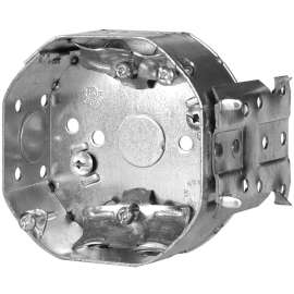HUBBELL 54151LBBAR Octagonal Box, 4 in OAW, 1-1/2 in OAD, 4 in OAH, 2 -Knockout, Metal Housing Material