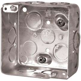HUBBELL 52171KBAR Ceiling Box, 4 in W, 2-1/8 in D, 4 in H, 8 -Knockout, Metal
