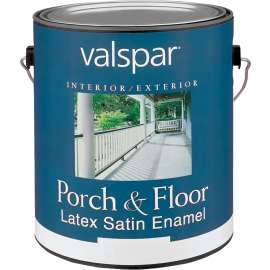 Valspar 027.0001500.007 Latex Porch and Floor Paint, Satin, White, 1 gal