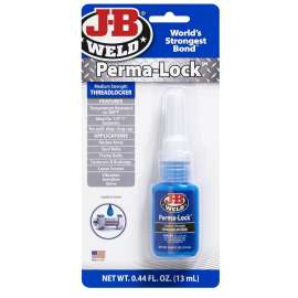 J-B WELD Perma-Lock 24213 Threadlocker, Liquid, Slight, Characteristic, Blue, 13 mL Bottle