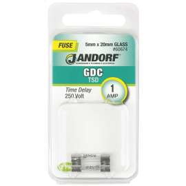 Jandorf 60674 Time Delay Fuse, 1 A, 250 V, 35 A Interrupt, Glass Body