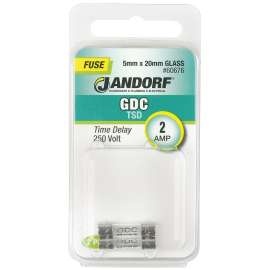 Jandorf 60676 Time Delay Fuse, 2 A, 250 V, 35 A Interrupt, Glass Body