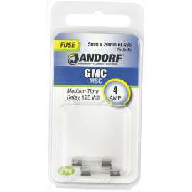 Jandorf 60695 Time Delay Fuse, 4 A, 125 V, 10 kA Interrupt, Glass Body