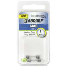 Jandorf 60696 Time Delay Fuse, 5 A, 125 V, 10 kA Interrupt, Glass Body
