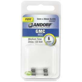 Jandorf 60697 Time Delay Fuse, 6 A, 125 V, 10 kA Interrupt, Glass Body