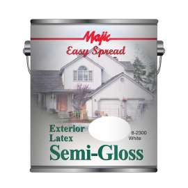 Majic Paints 8-2300-1 Exterior House Paint, Semi-Gloss, White, 1 gal Pail