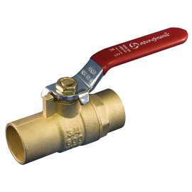 aqua-dynamic 1197-803 Ball Valve, 1/2 in Connection, Solder, 600 psi Pressure, Brass Body