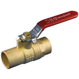 aqua-dynamic 1197-804 Ball Valve, 3/4 in Connection, Solder, 600 psi Pressure, Brass Body