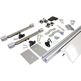 Onward 2460402ALPVC Decorative Concealed Rail System, 2 m L Track, Plastic/Steel, Satin, Wall Mounting