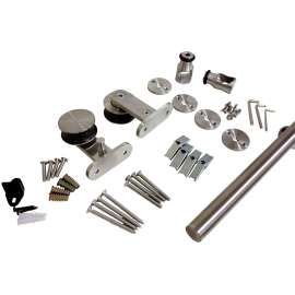 Onward 2460120SSPVC Decorative Visible Rail System, 2 m L Track, Stainless Steel, Wall Mounting