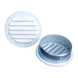Maurice Franklin RLW-100 Series 6 RLW-100 Louver, 6.688 in L, 6.688 in W, Round, Aluminum, White