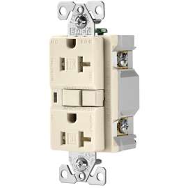 Eaton Wiring Devices TRAFCI20LA AFCI Receptacle, 2 -Pole, 20 A, 125 V, Back, Side Wiring, NEMA: 5-20R