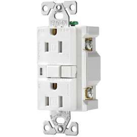 Eaton Wiring Devices TRAFCI15W-K AFCI Receptacle, 2 -Pole, 15 A, 125 V, Back, Side Wiring, NEMA: 5-15R, White