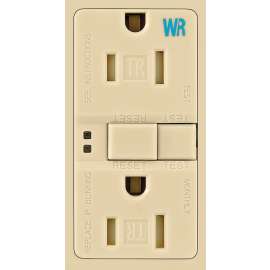 Eaton Wiring Devices TWRSGF15V GFCI Duplex Receptacle, 2 -Pole, 15 A, 125 V, Back, Side Wiring, NEMA: 5-15R, Ivory