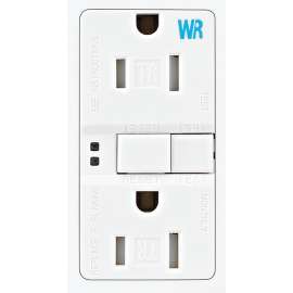Eaton Wiring Devices TWRSGF15W GFCI Duplex Receptacle, 2 -Pole, 15 A, 125 V, Back, Side Wiring, NEMA: 5-15R, White