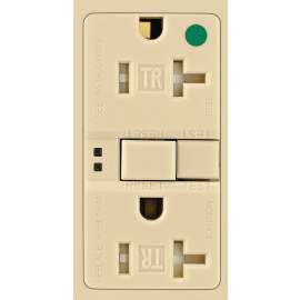 Eaton Wiring Devices TWRSGF20V GFCI Duplex Receptacle, 2 -Pole, 20 A, 125 V, Back, Side Wiring, NEMA: 5-20R, Ivory
